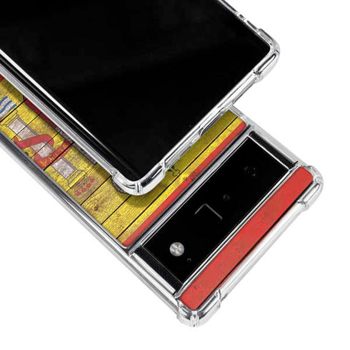 Spain Flag Dark Wood Google Pixel 6 Clear Case